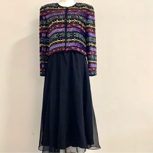 Women’s Evening wear Tait Mate Sequin Beaded jacket & chiffon skirt with lining